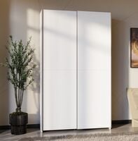 Candy vaatekaappi liukuovilla 120x210x39 cm valkoinen